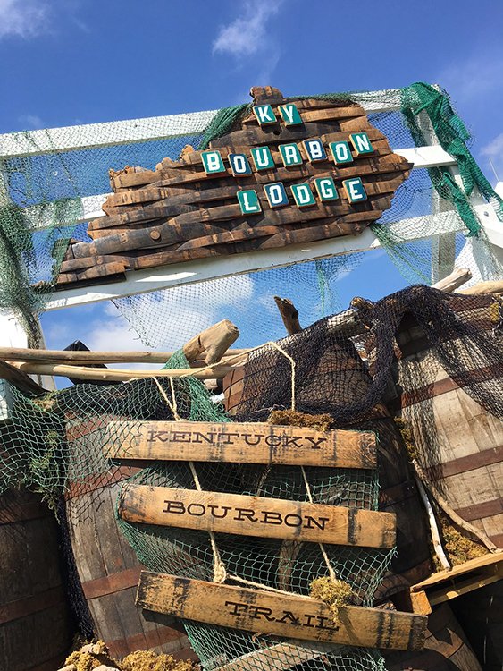 Entrance to the Forecastle Bourbon Lodge, a festival experiential marketing example, in Louisville, Kentucky