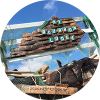 The Forecastle Festival Bourbon Lodge entrance sign at Waterfront Park in Louisville, KY